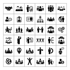 Human resources and management icons set