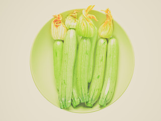 Wall Mural - Retro look Courgettes zucchini