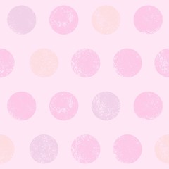 Wall Mural - Seamless pattern of scribbled circles in shades of light pink.