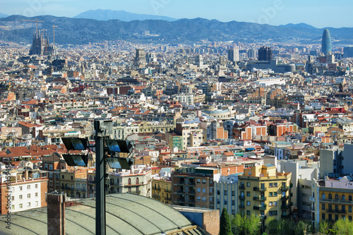 Board z aluminiowym obramowaniem Barcelona pejzaż