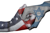 Fototapeta Sawanna - Handshake between United States and Israel
