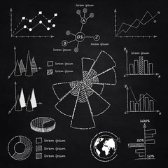 Sticker - Chalk infographic diagrams