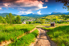 Beautiful Summer Landscape In The Mountains Village