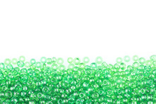 Green Beads On White