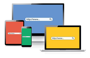 Poster - Website searching vector concept explaining SEO process