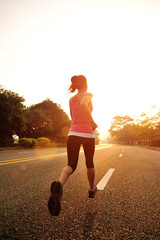 Poster - Runner athlete running on road