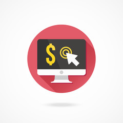 Wall Mural - vector computer display internet business icon
