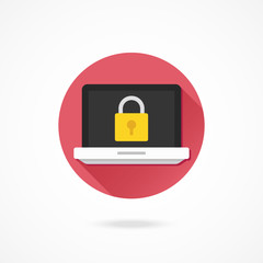 Wall Mural - vector laptop password icon