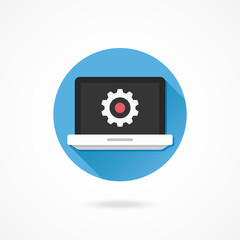 Wall Mural - vector laptop settings icon