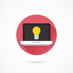 Wall Mural - vector laptop web idea icon