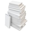 © DNY3D - 3d stack of blank books cover, studying illustration. Back to sc