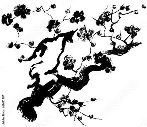 Naklejka samoprzylepna Ume Brush Illustration Handwriting