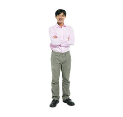 Wall Mural - Confident Asian Man Standing with Arms Crossed