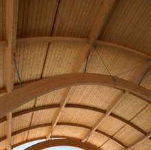 Wooden Roof On A Modern Building.