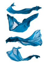 Abstract Blue Silks On White Background