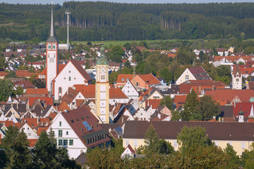 Fototapete - Allgäu, Mindelheim, Stadtblick von Katharinenkapelle
