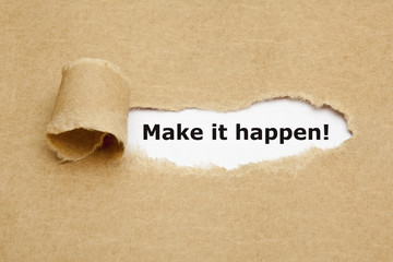 Wall Mural - Make it happen Torn Paper