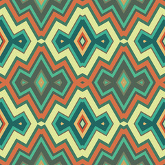 Poster - Color Abstract Retro Zigzag Vector Background