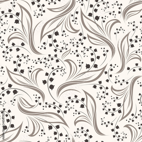 Naklejka dekoracyjna Seamless pattern with lily of the valley flowers. Vector.