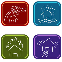 Wall Mural - House Damage Icons