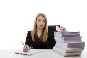 woman working at her desk