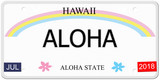 Fototapeta Londyn - Aloha Hawaii License Plate