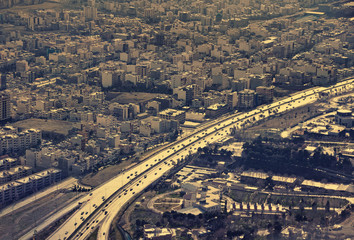 Wall Mural - Aerial View of a Main Highway in Tehran