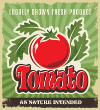 Retro Vintage Tomato Poster, Sign, Label