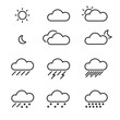 set of vector weather Icons