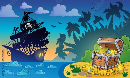 Board z aluminiowym obramowaniem Motyw piratów ze skrzynią skarbów 5
