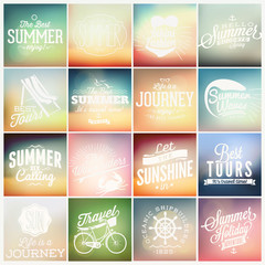 16 summer label on vintage background