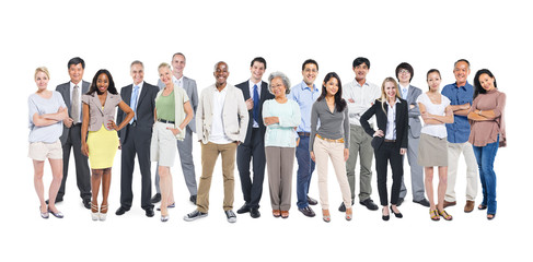 Wall Mural - Group Of Multi-Ethnic And Diverse Occupational People In A White