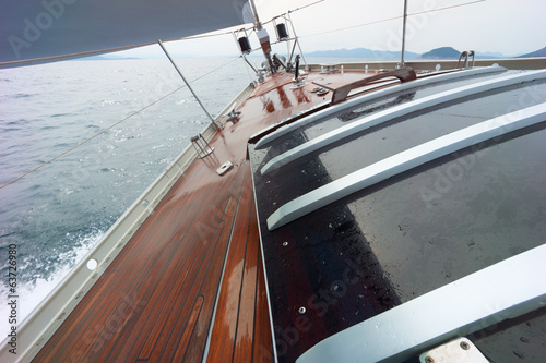 Board z aluminiowym obramowaniem Żaglówka na oceanie
