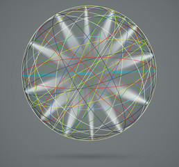 Wall Mural - colorful sphere with rays of light
