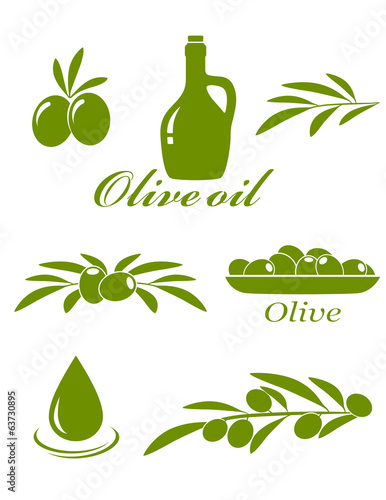 Plakat na zamówienie set of olive design elements