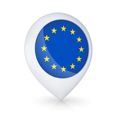 Poster - Icon with EU flag.