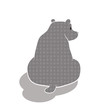 brown bear with an animal face pattern inside - vector