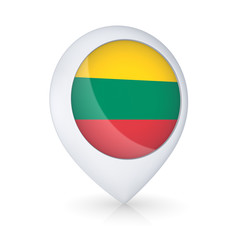 Sticker - GPS icon with flag of Lithuania.