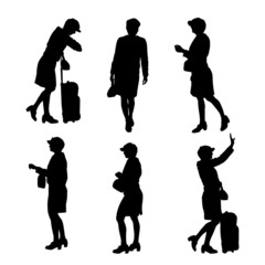 Poster - Vector silhouette of businesswoman.