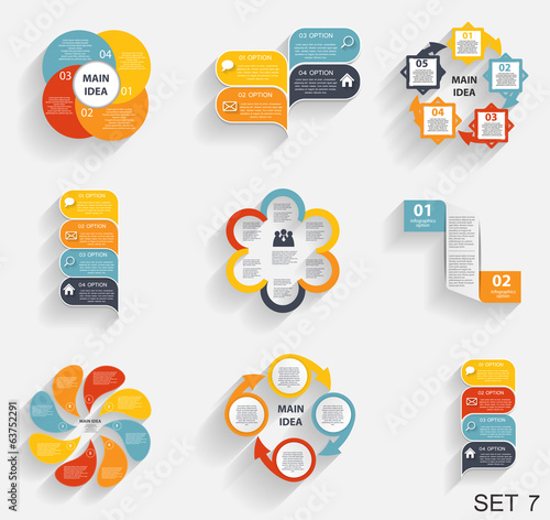 Poster Collection of Infographic Templates for Business Vector Illustra