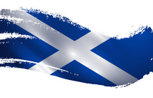 Scotland Flag Paint Splash Vector Illustration