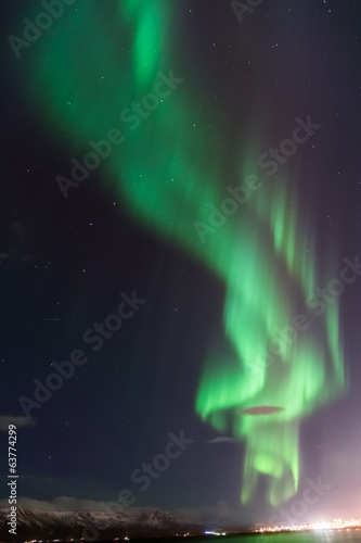 Tapeta ścienna Aurora w zatoce raykjavik