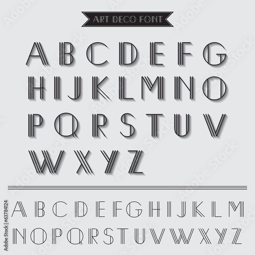 Board z aluminiowym obramowaniem Czcionka typu art deco, typografia vintage