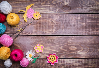 Wall Mural - Balls of colored yarn