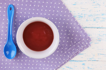 Wall Mural - Baby food on wooden table