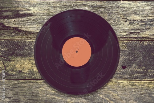 Naklejka - mata magnetyczna na lodówkę Vintage Vinyl Record