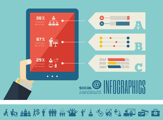 Wall Mural - social media infographic template.
