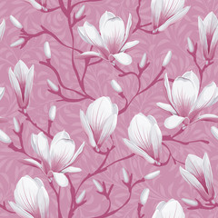 Sticker - Floral seamless pattern - magnolia