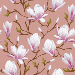 Sticker - Floral seamless pattern - magnolia