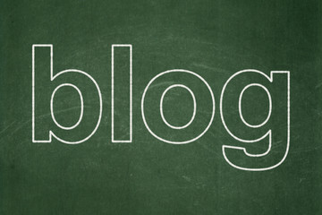 Web development concept: Blog on chalkboard background